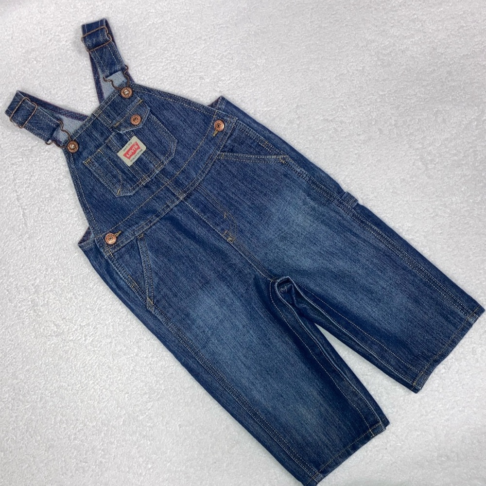 Levi’s blue jean denim overalls 18m